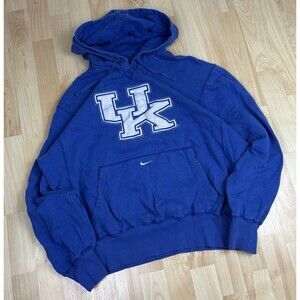 Y2K Nike Kentucky Wildcats Embroidered Center Swoosh Hoodie / Blue / Size Large